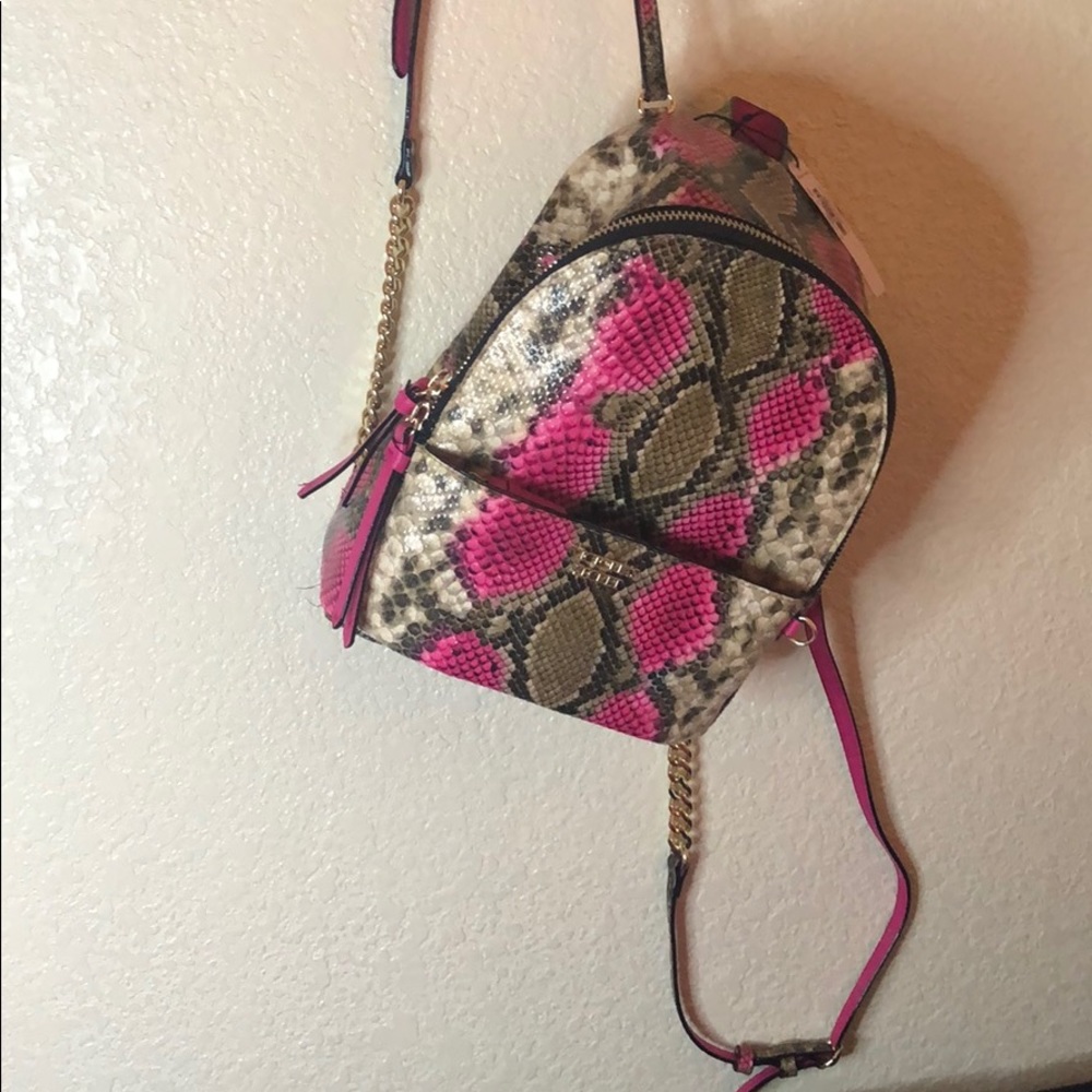 Faux snakeskin purse book bag